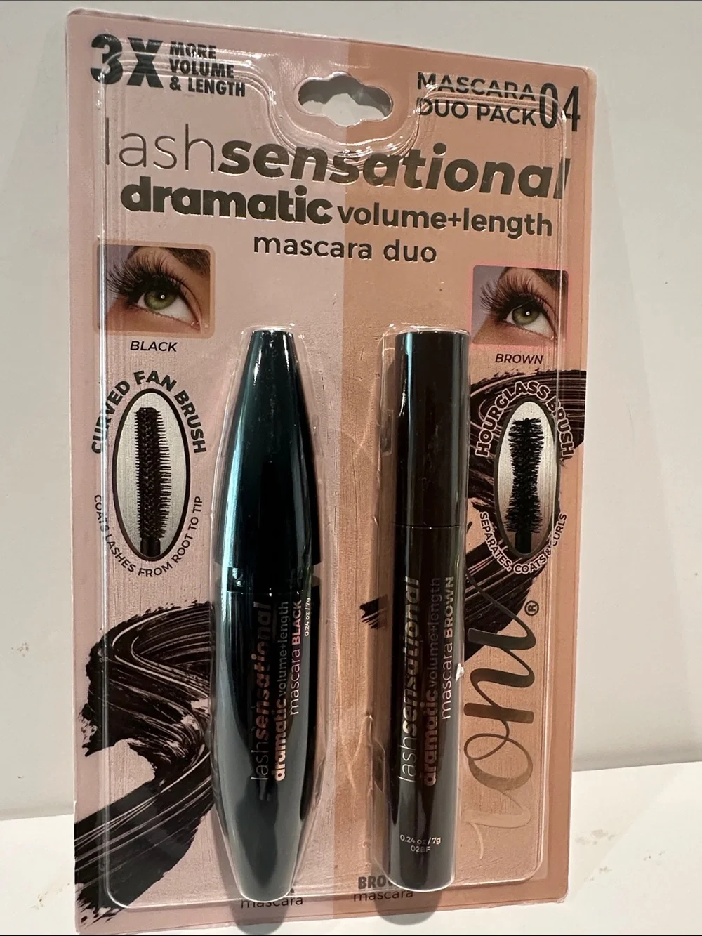 Ioni (2) pack 3X Volume & Length Black and Brown Mascara.